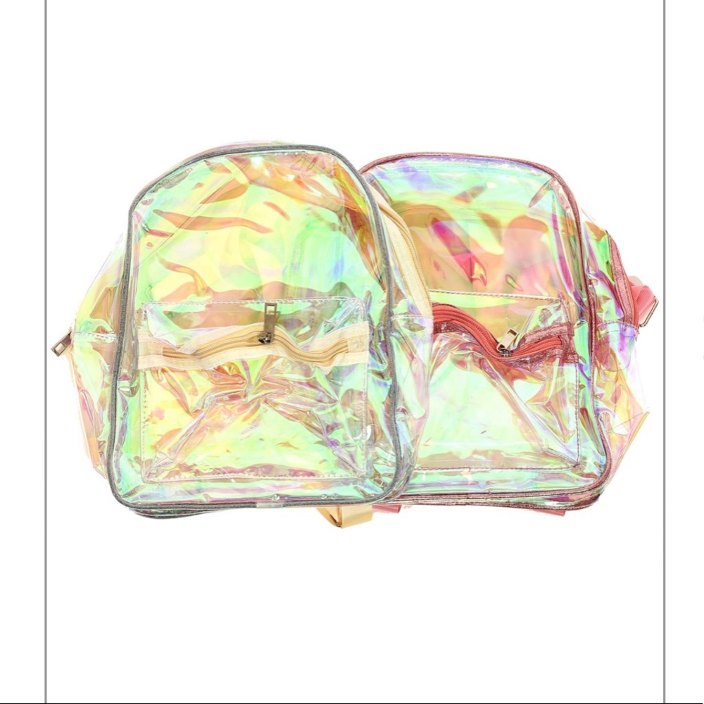 Adorable iridescent clear backpack, NEW! - Picture 2 of 4